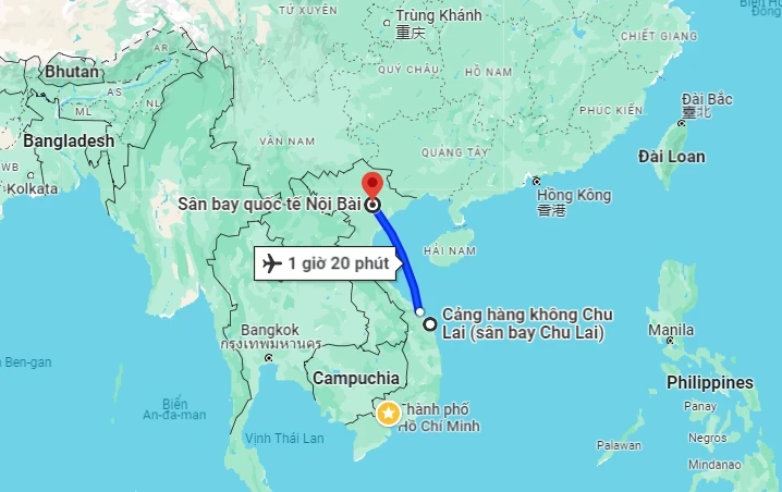 Thời gian bay từ Chu Lai đi Hà Nội