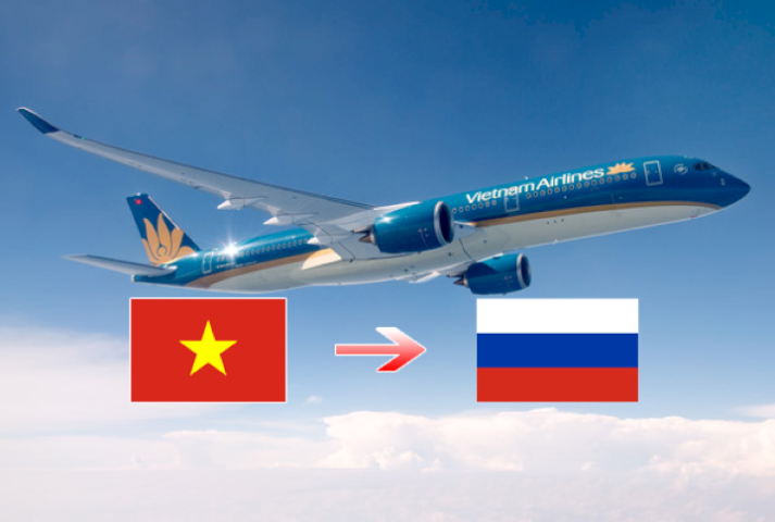 Vietnam Airlines là 1 trong các hãng hàng không khai thác chuyến bay từ Hà Nội đến Moscow
