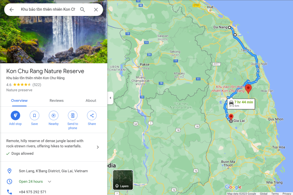 Theo Google Maps thì khoảng cách từ Đà Nẵng đến Gia Lai khoảng 399km