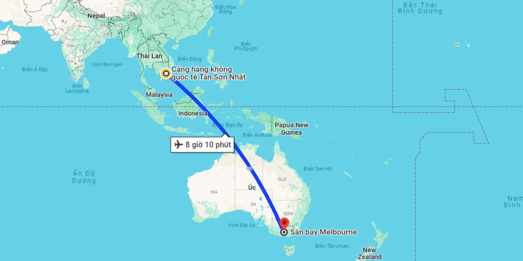 Thời gian bay từ Việt Nam sang Úc